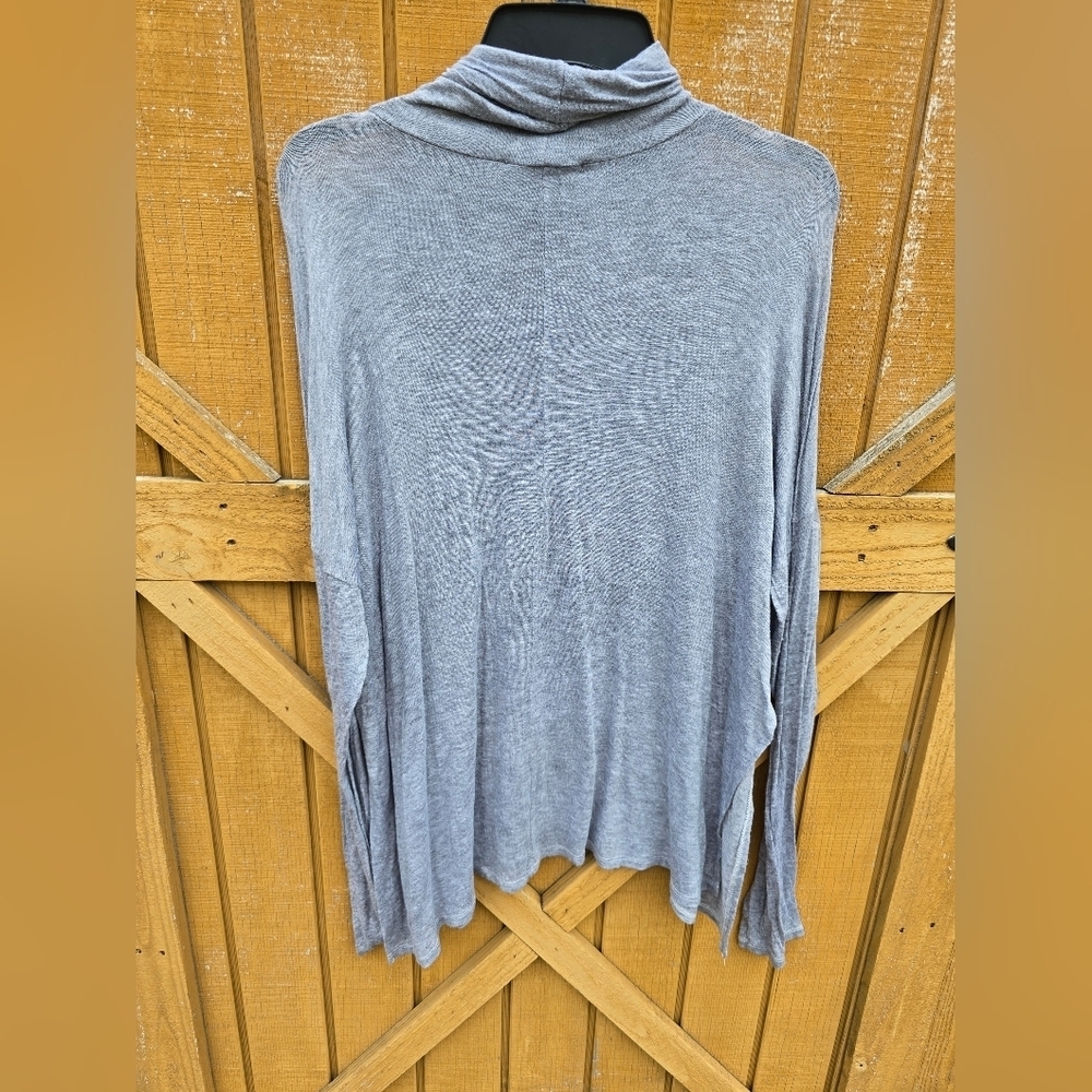 Gray Women's Turtleneck Sweater - Picture 3 of 3